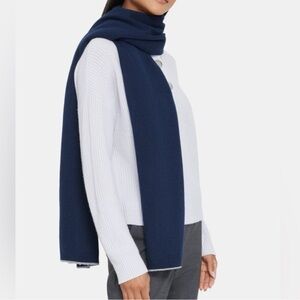 Theory Cashmere Navy Scarf